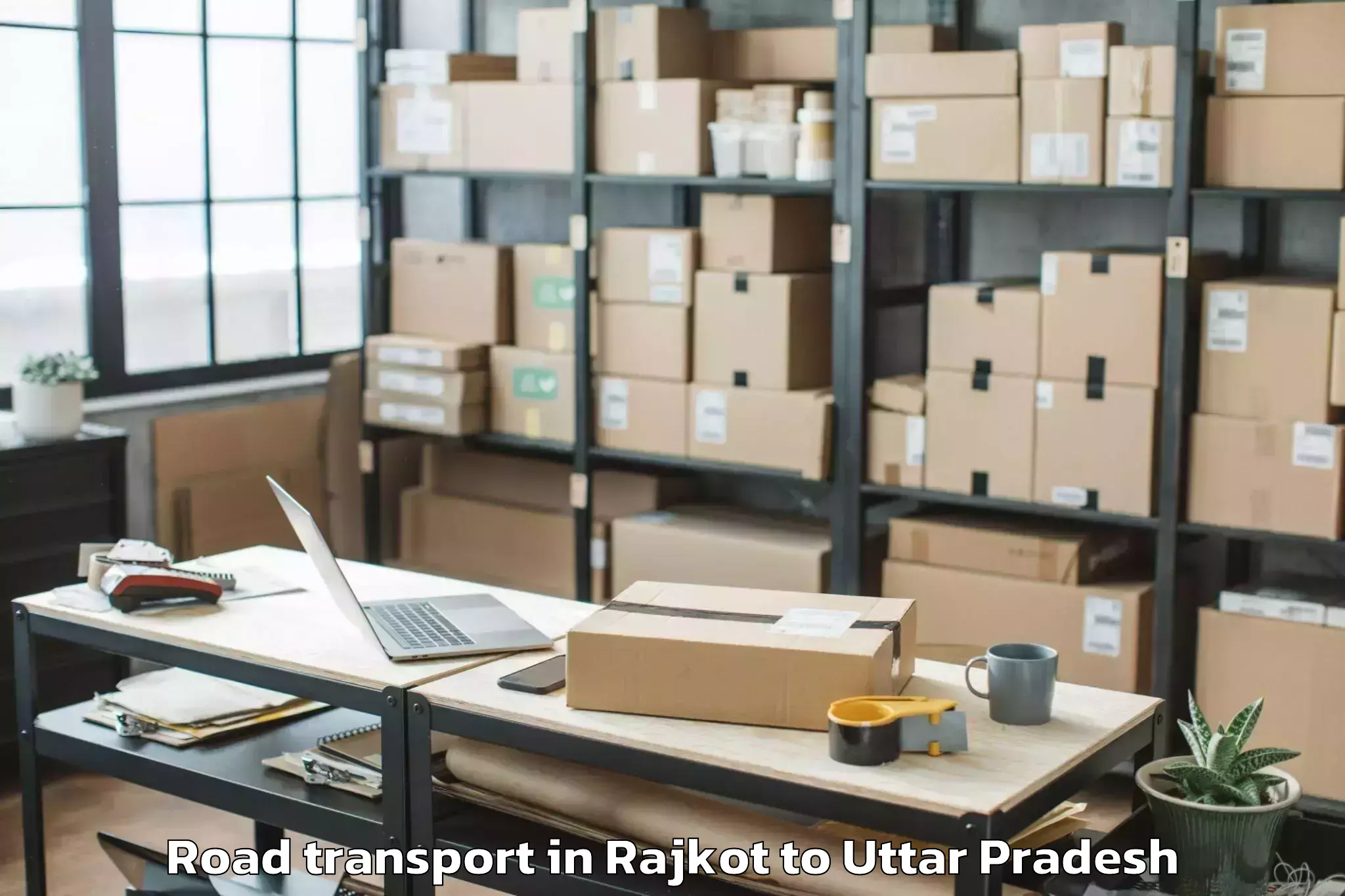 Book Rajkot to Js University Shikohabad Road Transport